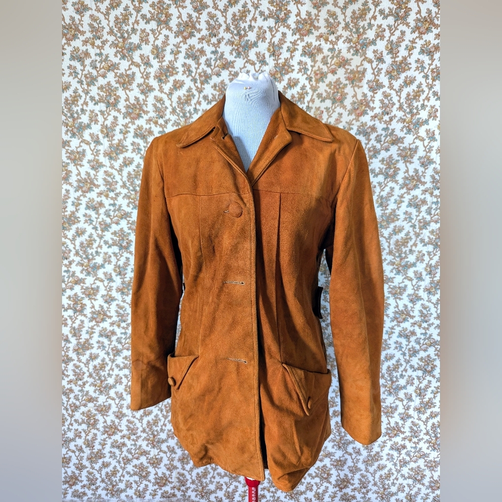 Vintage retro disco suede coat